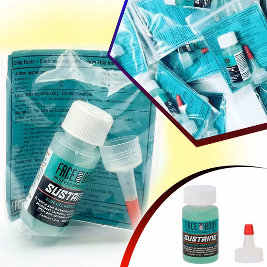 Gel anestésico de lidocaína 35ml, gel anestesiante azul Sustaine para reduzir o inchaço, hematomas e sangramento