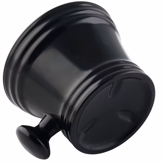 Tigela de espuma para escova de resina preta, tigela de espuma para creme de barbear